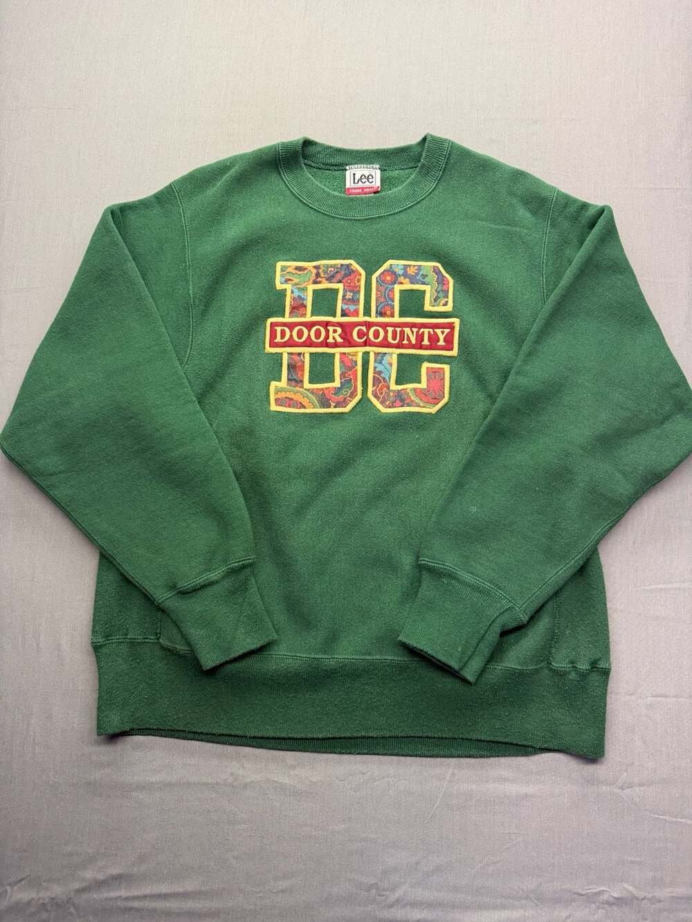 Vintage Lee Door County Crewneck Sweatshirt Green